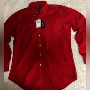 Ralph Lauren Polo Executive Red Long Sleeve Button Down Mens Shirt sz Large